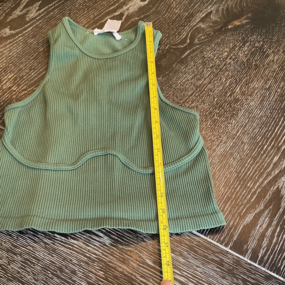 Double Zero Green Ribbed Crop Top - Picture 8 of 11